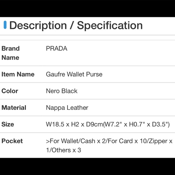 NEW Prada Nappa Gaufre Black Leather Wallet Button - Picture 7 of 15